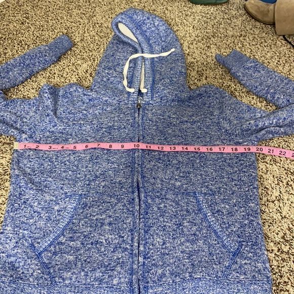 🎀  3/$20 SO large blue heathered zip up hoodie - Picture 5 of 6